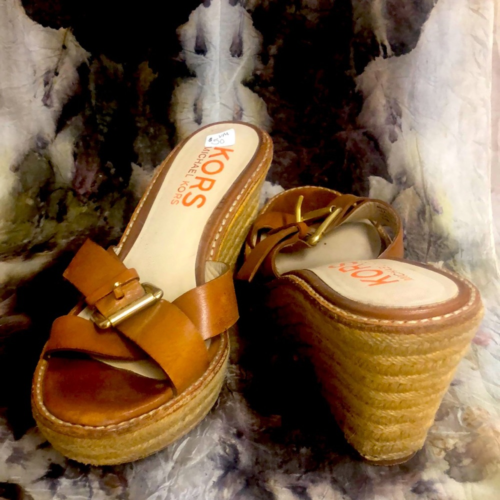 Michael Kors leather buckle espadrilles